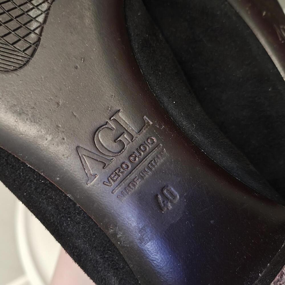 AGL Attilio Giusti Leombruni Black Suede Flat Sparkle Very Good SZ 40 (US 9) - Picture 6 of 6